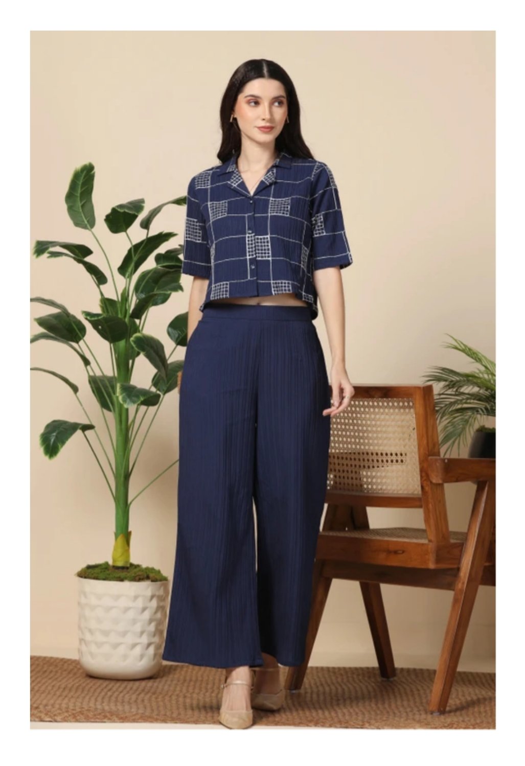 ₹665 Ompax Navy Blue Co-ord Set for Women | Stylish Comfortable Deal