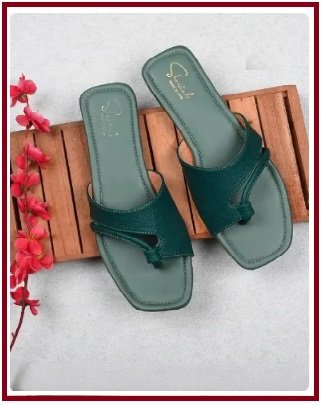 ₹208 | Green Women’s Flat Sandals – Lightweight Casual Comfort Deal