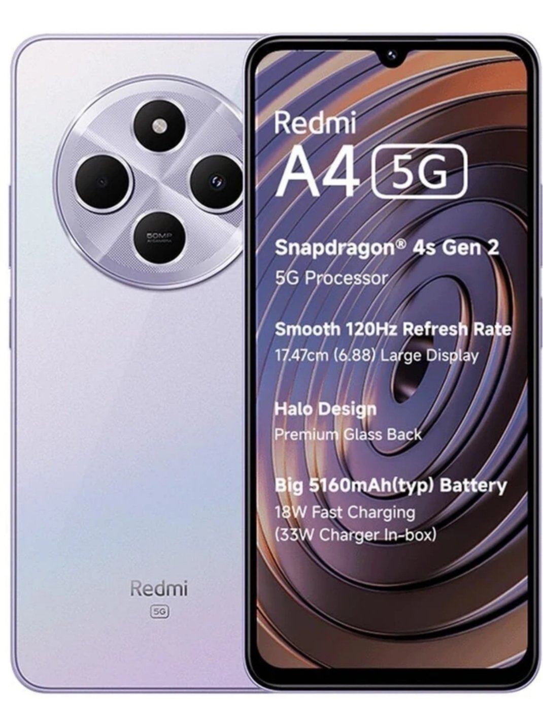 ₹8,999 | Redmi A4 4GB RAM 64GB ROM Smartphone – Big Screen, 50MP Camera &amp; 2-Day Battery