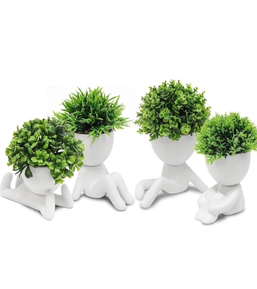 ₹276 Only! Cute Artificial Succulent Plants in Human-Shaped Pots