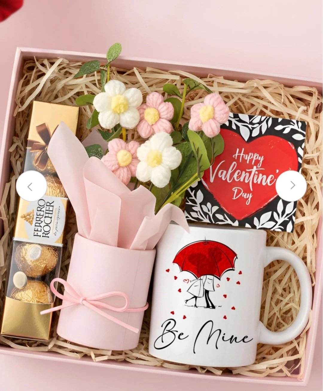 ₹472 TIED RIBBONS Valentine Gift Hamper | Crochet Bouquet, Mug & Chocolates