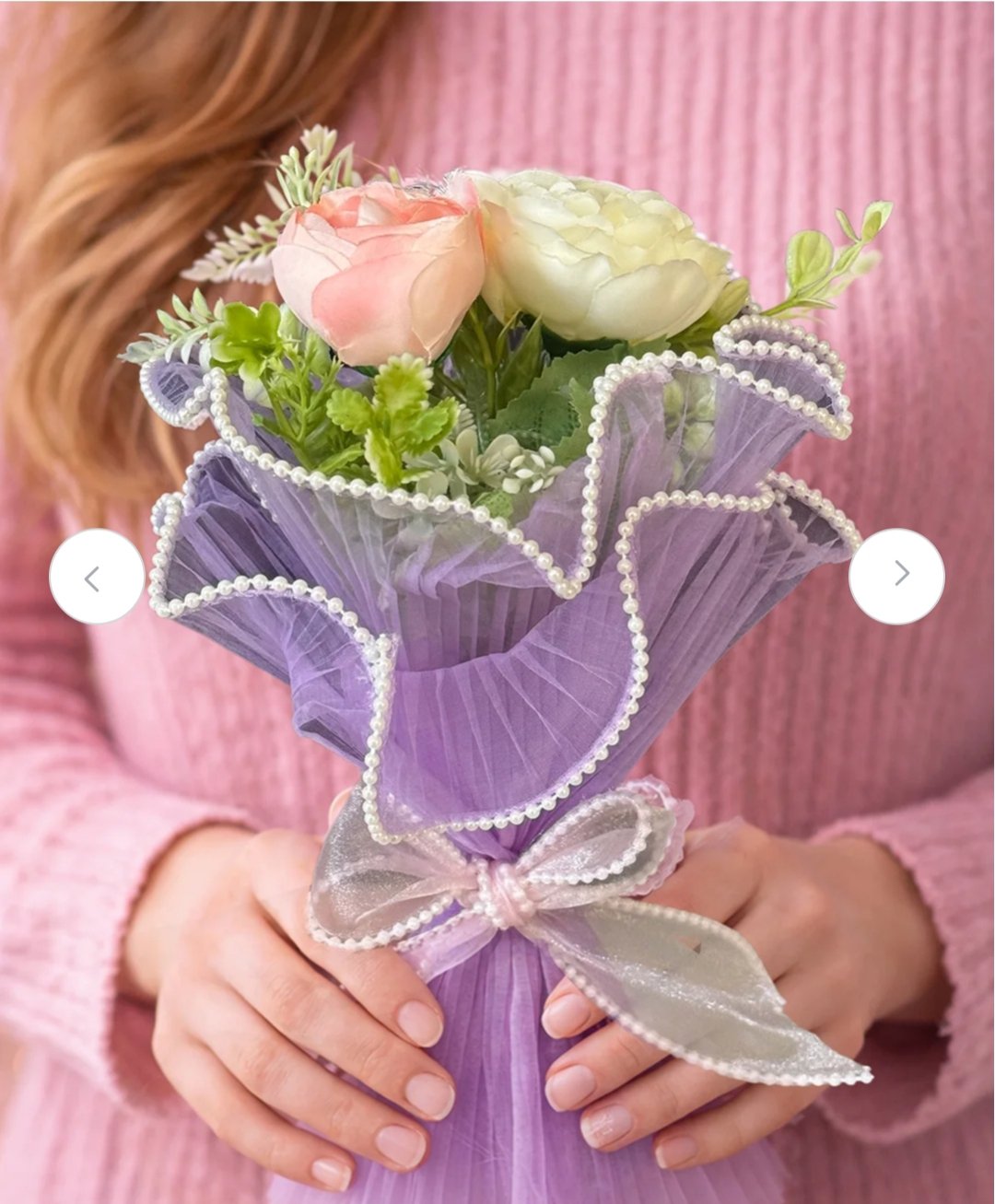 ₹329 Art Street 33cm Pink Rose Artificial Bouquet | Everlasting Valentine Gift