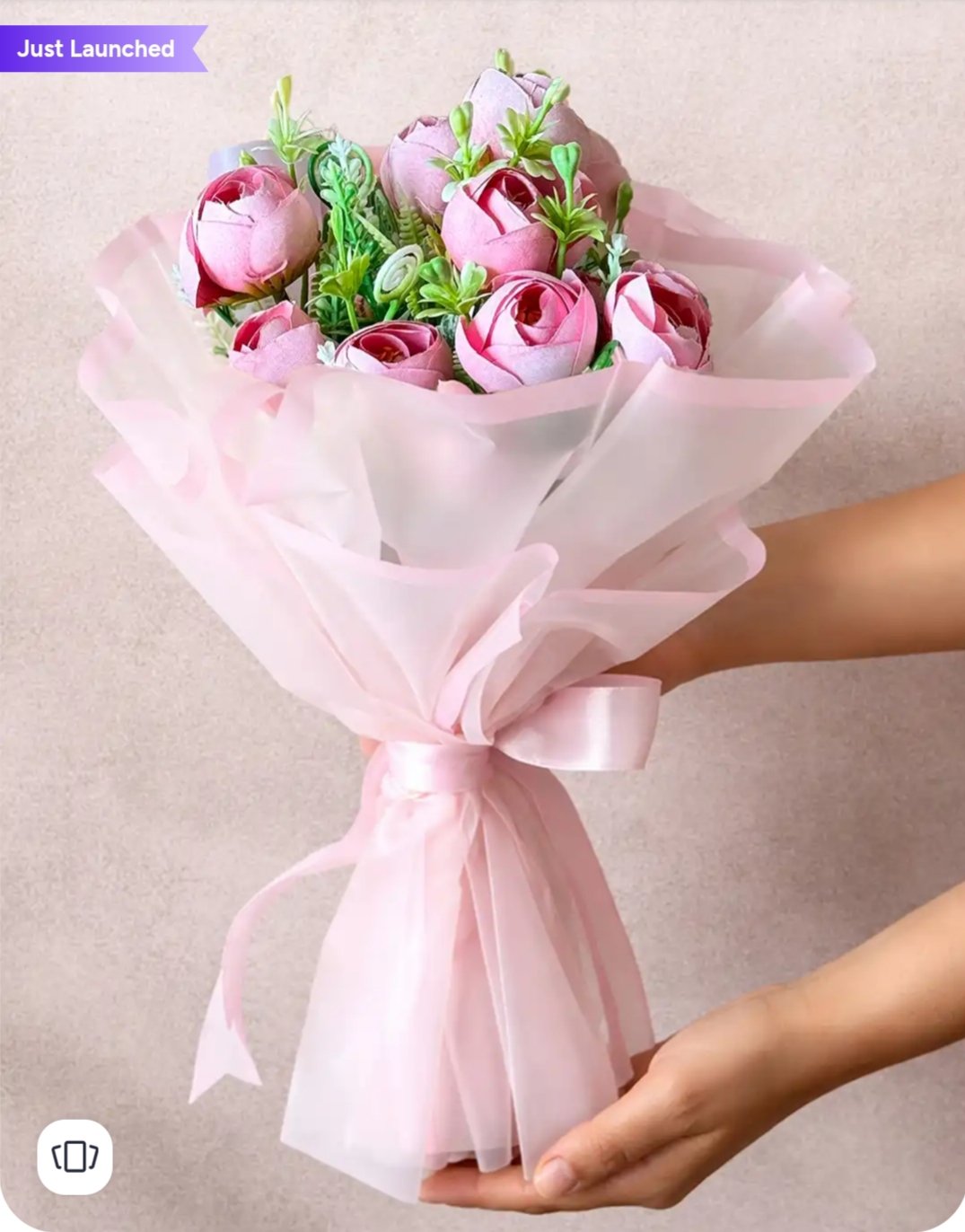 ₹379 Art Street 35cm Pink Rose Bouquet | Lifelong Valentine Keepsake