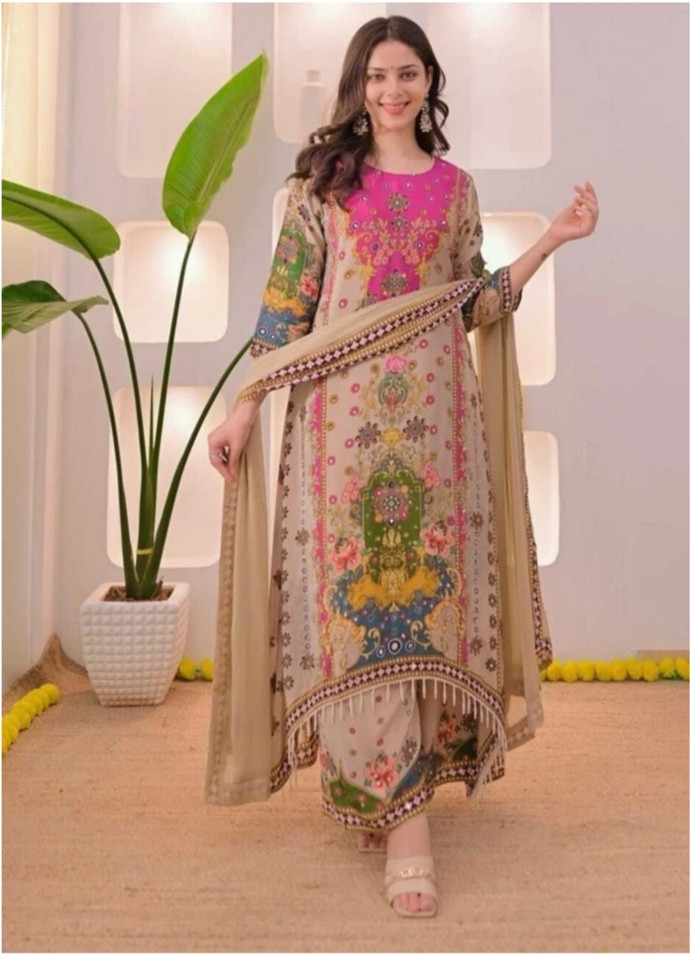 ₹935 – Women Kurti Palazzo Dupatta Set | 45% OFF