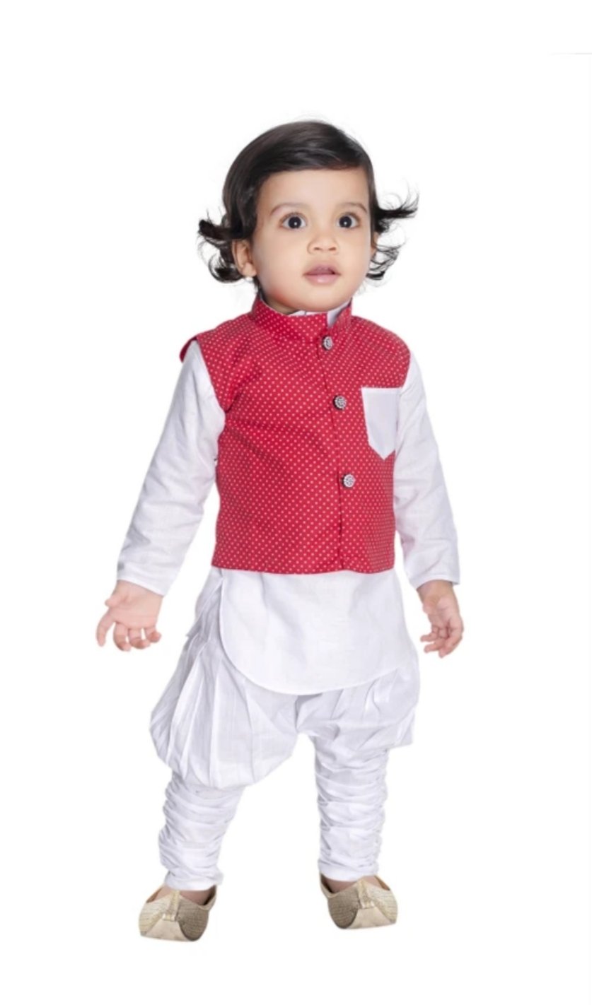 ₹186 – New Gen Boys Kurta Waistcoat Dhoti Set | 79% OFF