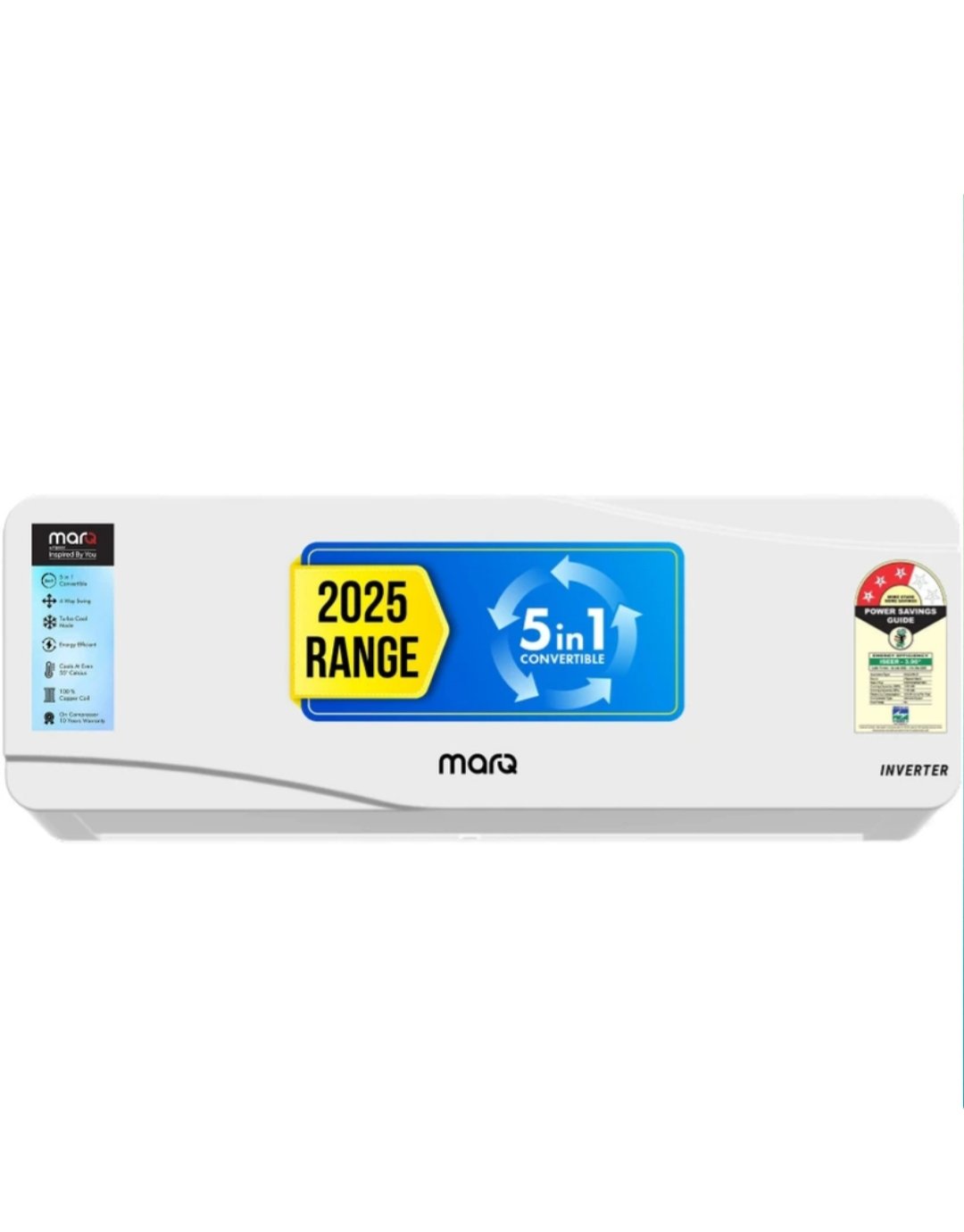 ₹20,990 MarQ 1 Ton 3 Star Inverter Split AC | 5-in-1 Convertible, Turbo Cool | 53% OFF