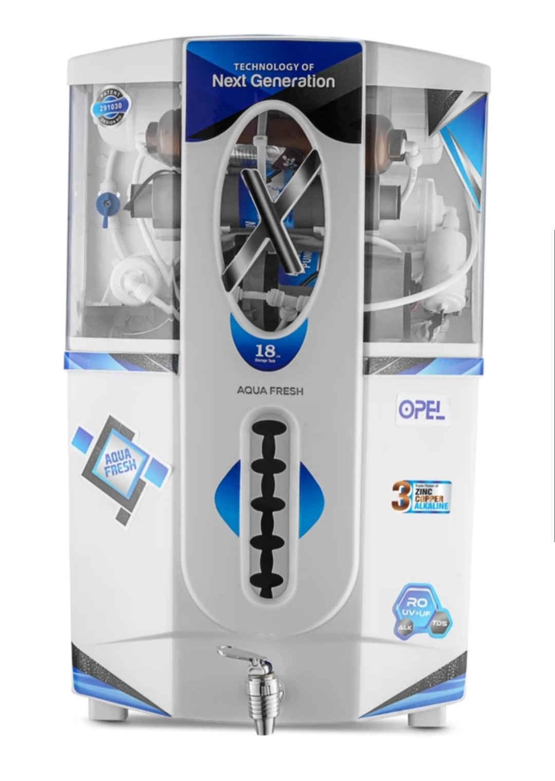 ₹3,844 Aqua Fresh Omega Opel 18L RO Water Purifier | Copper, UV+UF+TDS Control | 77% OFF