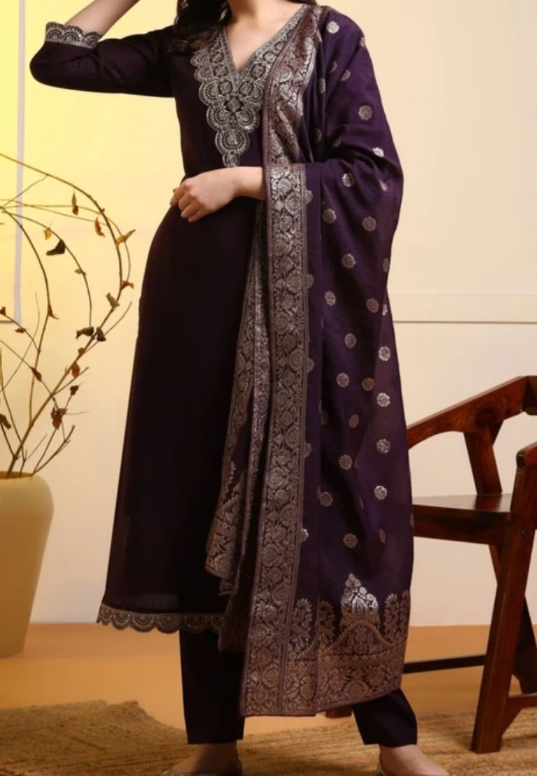 ₹751 New Ethnic 4 You Embroidered Kurta Set | Salwar Dupatta Festive Wear | 81% OFF