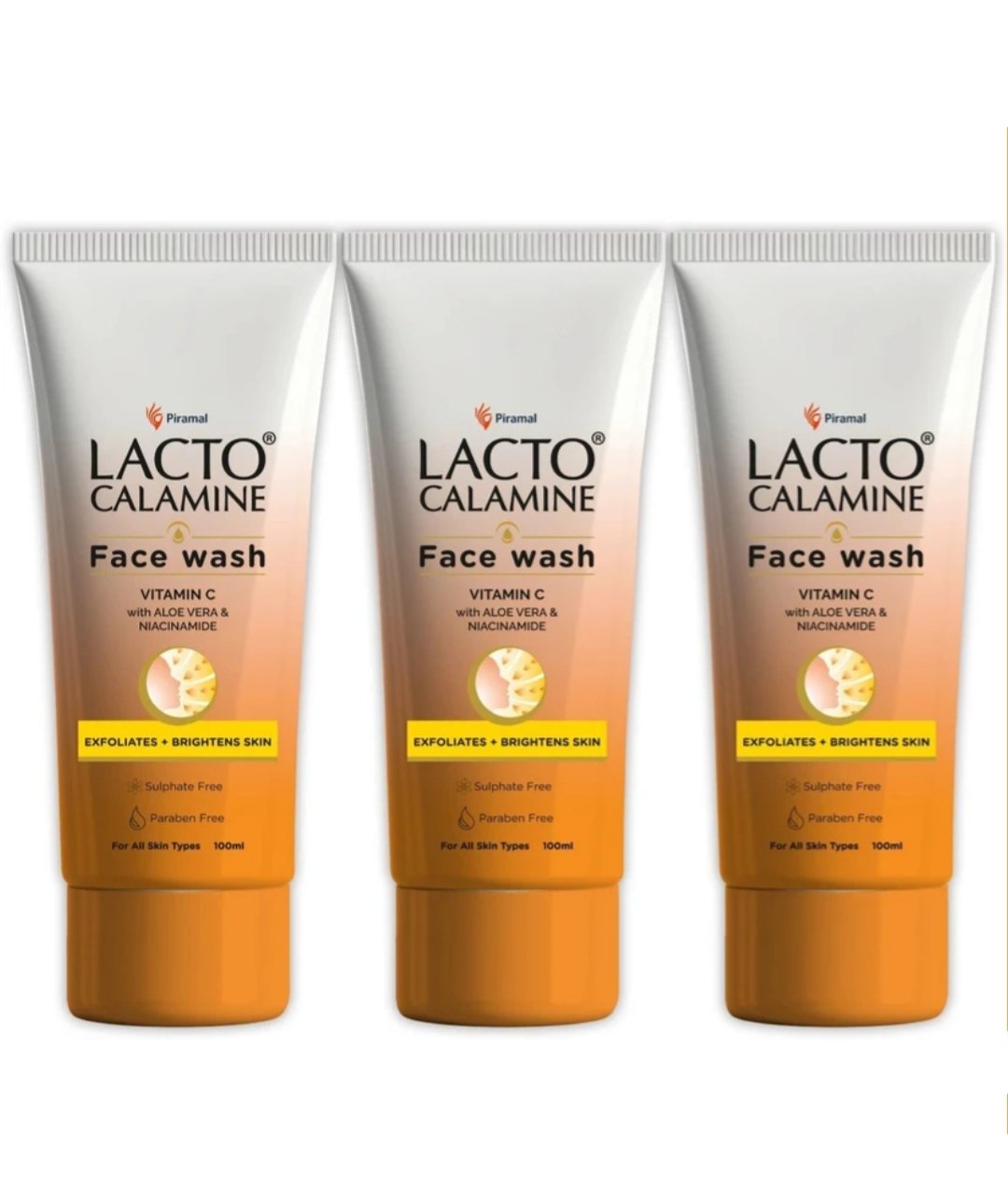 ₹399 Lacto Calamine Vitamin C Face Wash Pack of 3 | Bright &amp; Glowing Skin Cleanser 33% OFF