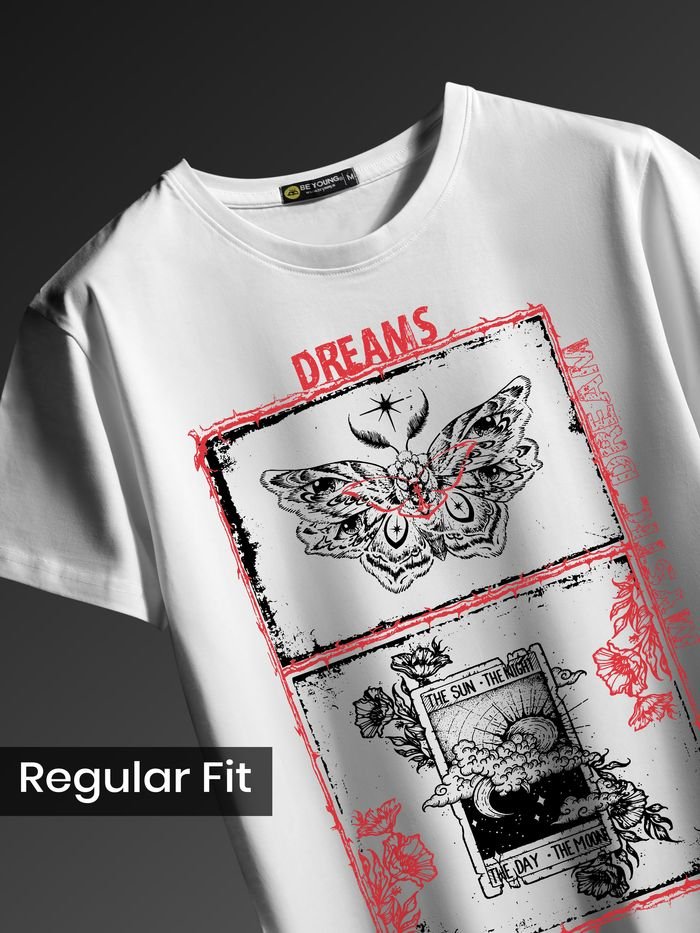 ₹399 Beyoung Dreams Printed T-Shirt | Stylish Men Graphic Tee 60% OFF