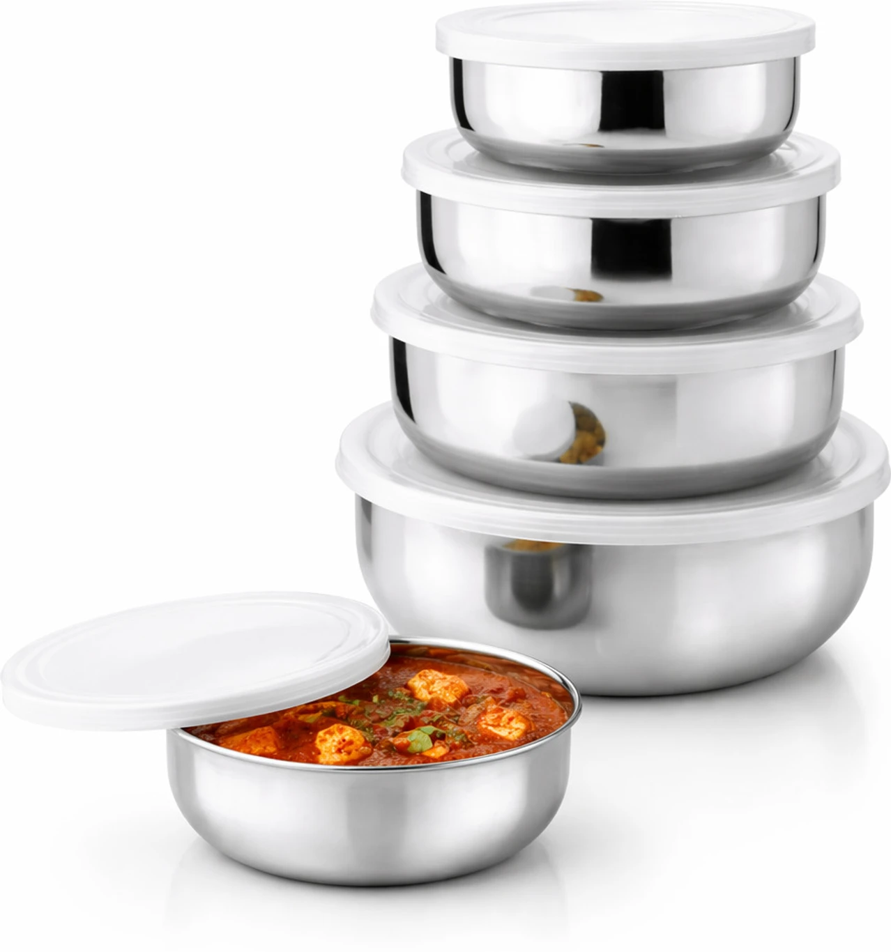 ₹239 Best Steel Kitchen Container Set India | 5 Piece Storage