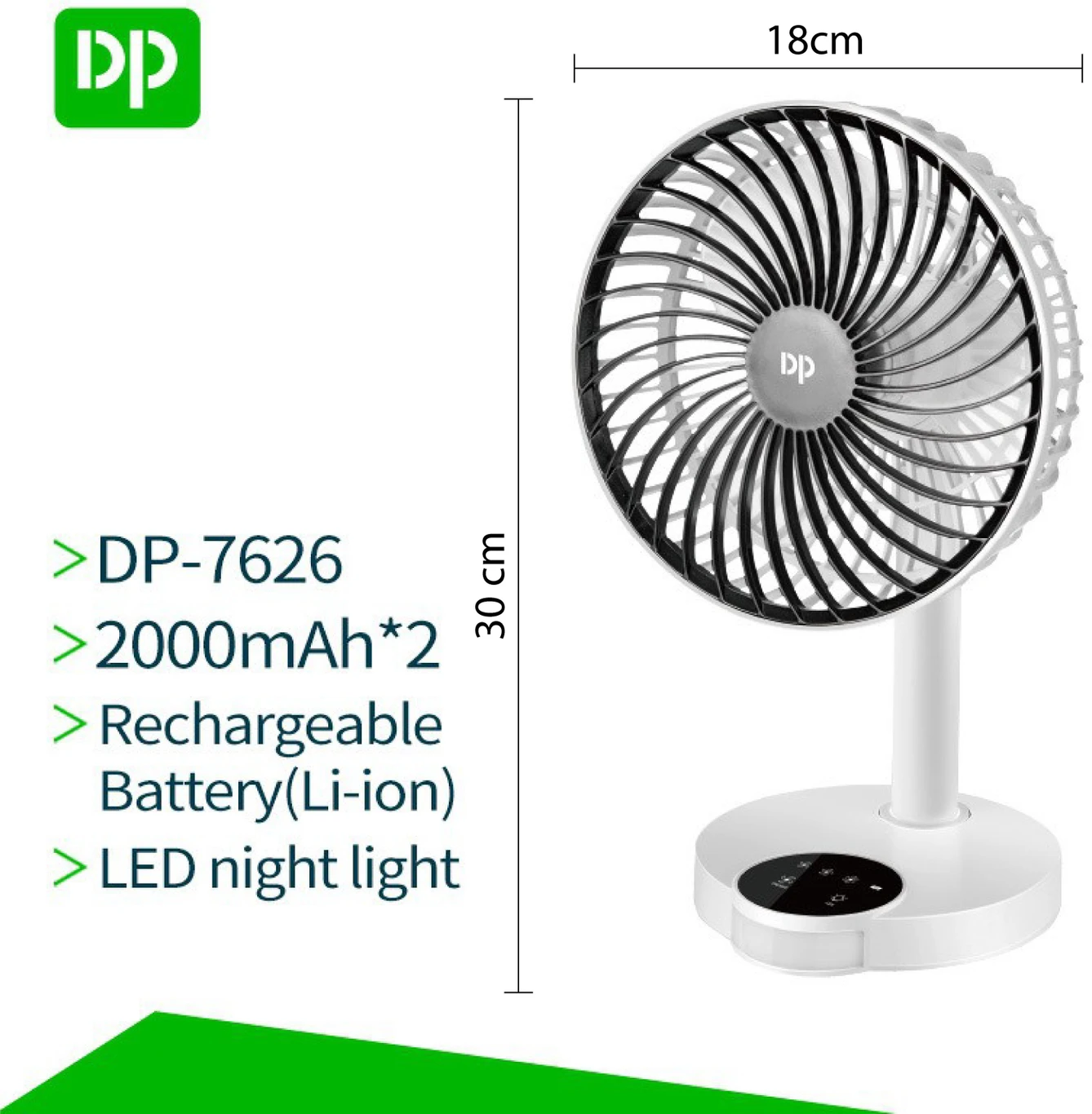 ₹922 Rechargeable Table Fan with LED Light USB Cooling Fan