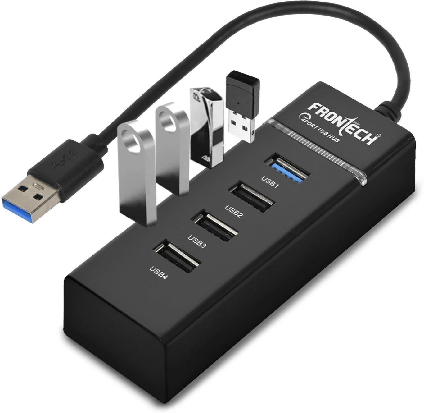 ₹298 Frontech 4 Port USB Hub 5Gbps High Speed Multi USB Splitter