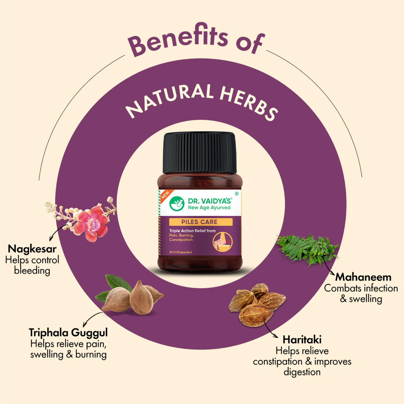 ₹639 Dr Vaidya’s Piles Care Ayurvedic Capsules for Fast Relief