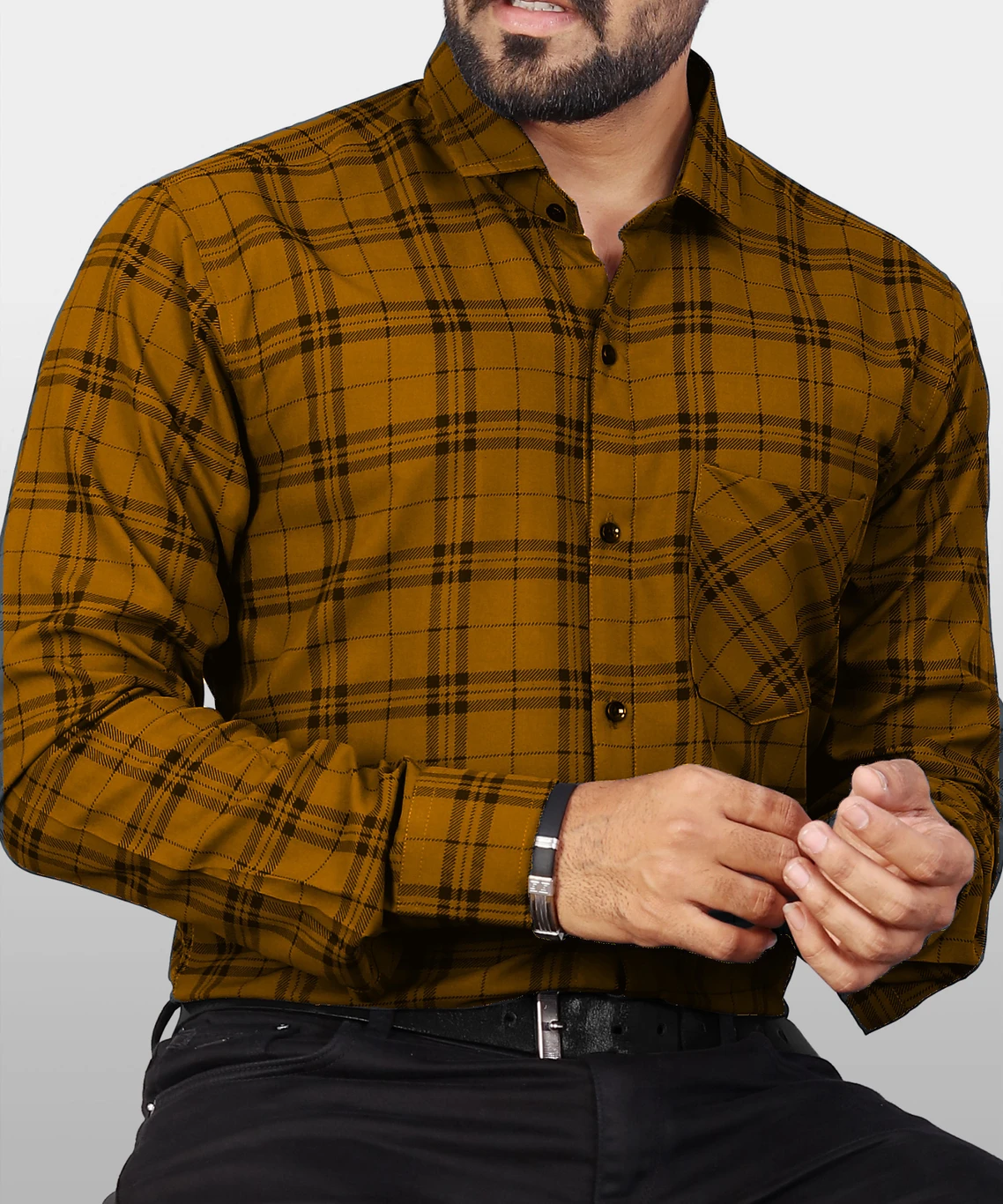 ₹275 Men’s Checkered Casual Shirt Deal | Trendy Brown Black Style