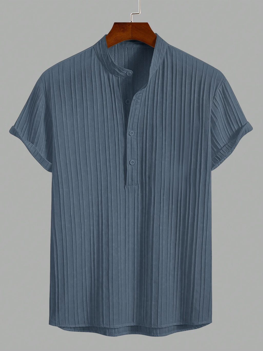 ₹271 Men’s Self Design Grey Casual Shirt | Trendy Fashion Deal India