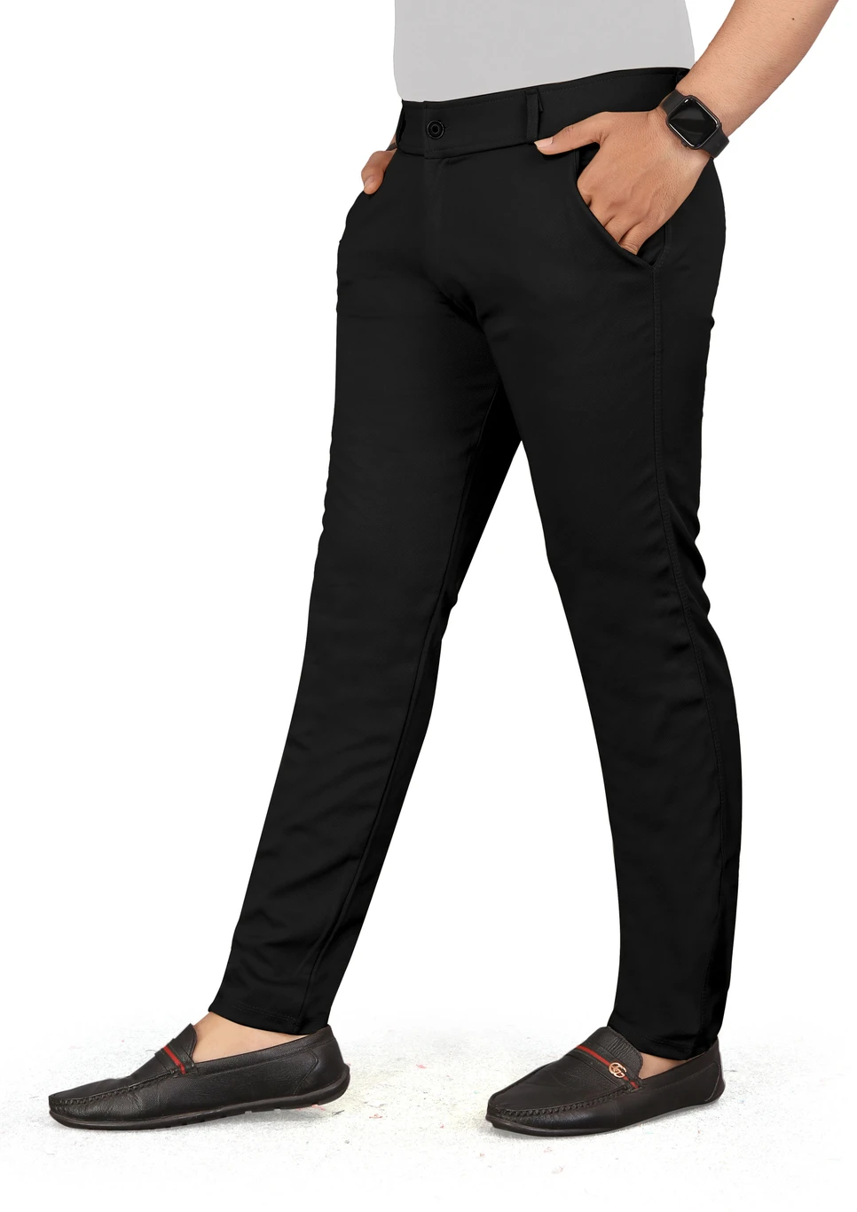 ₹212 Men’s Slim Fit Black Trousers Deal | Stylish Fashion India
