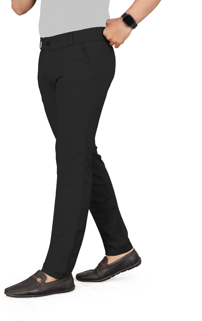 ₹212 Men’s Slim Fit Black Trousers Deal | Stylish Fashion India