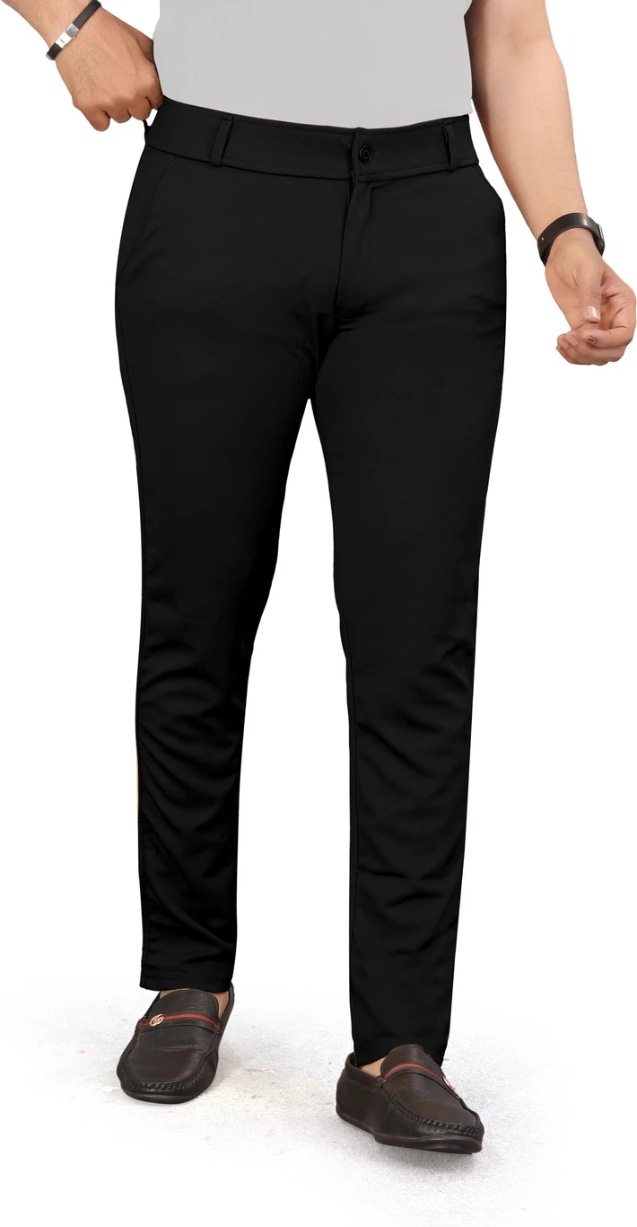 ₹212 Men’s Slim Fit Black Trousers Deal | Stylish Fashion India