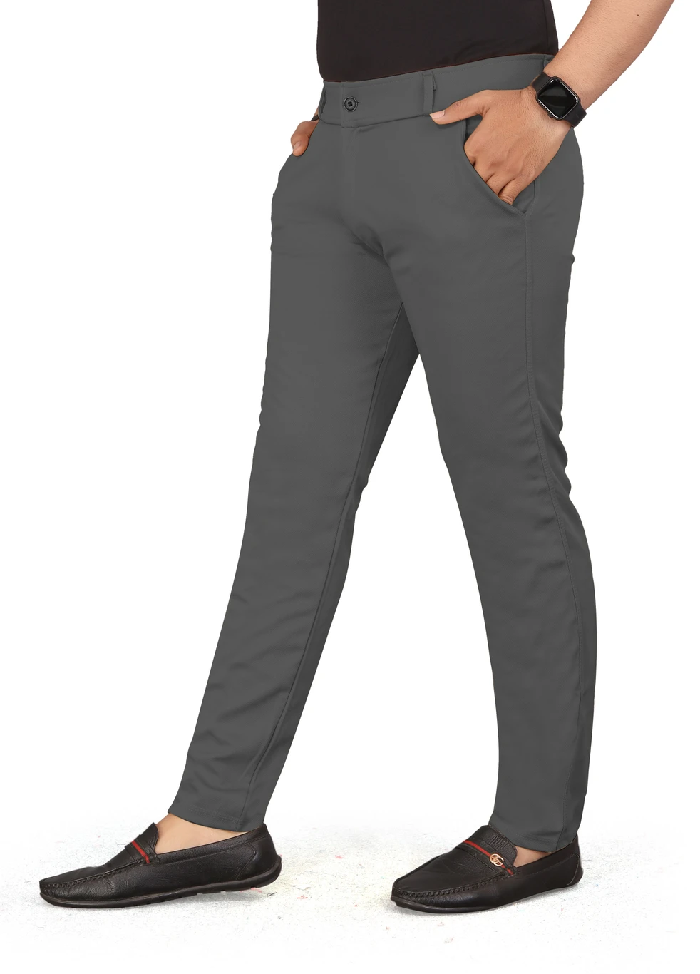 ₹242 Men’s Slim Fit Grey Trousers Deal | Stylish Fashion India