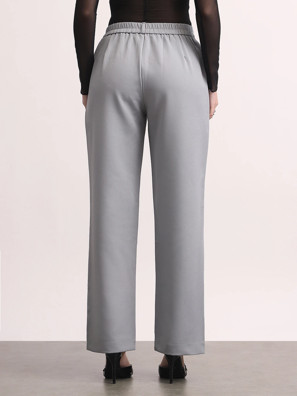₹1299 Women Loose Fit Light Blue Trousers Trendy Fashion Deal India