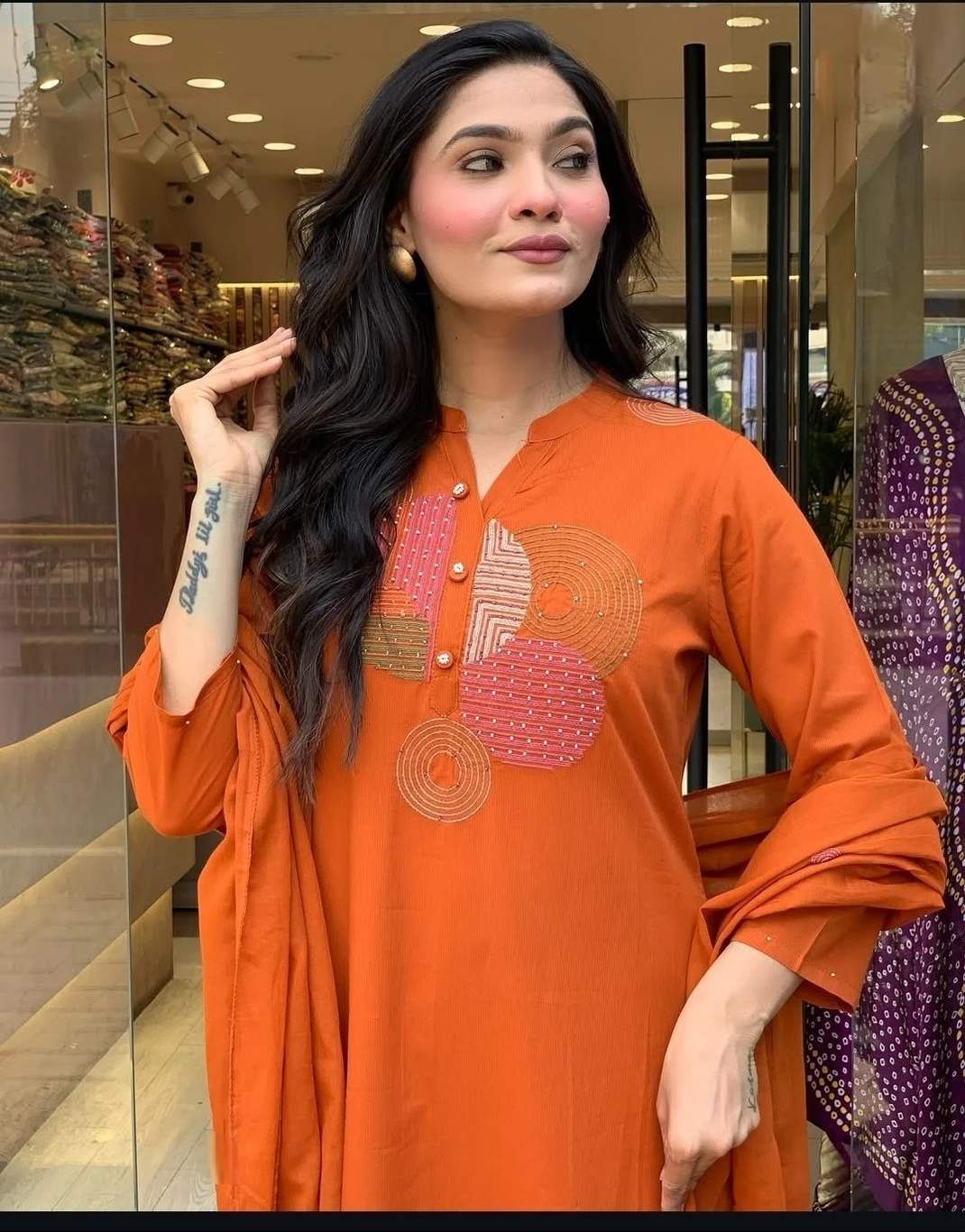 ₹838 Women Kurta Pant Dupatta Set Elegant Festive Fashion India