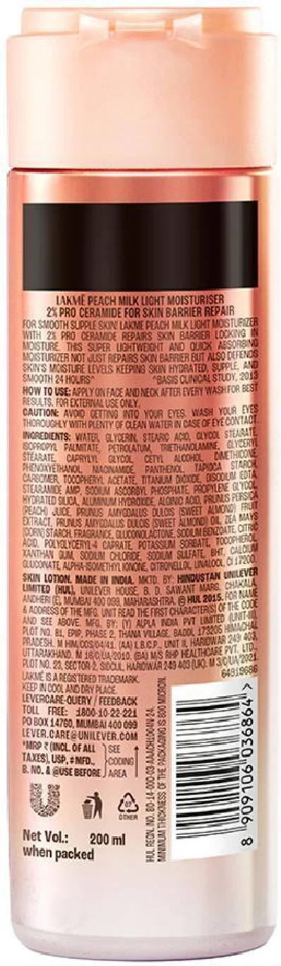 ₹246 Lakmé Peach Milk Ceramide Moisturizer for Soft Glowing Skin