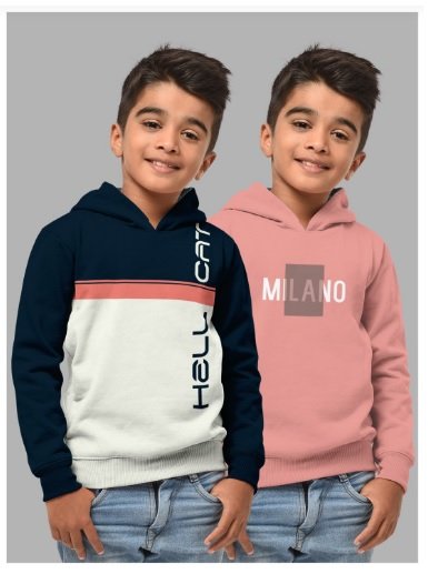 ₹638 Boys Hooded Cotton Sweatshirt Combo | Stylish Winter Wear India