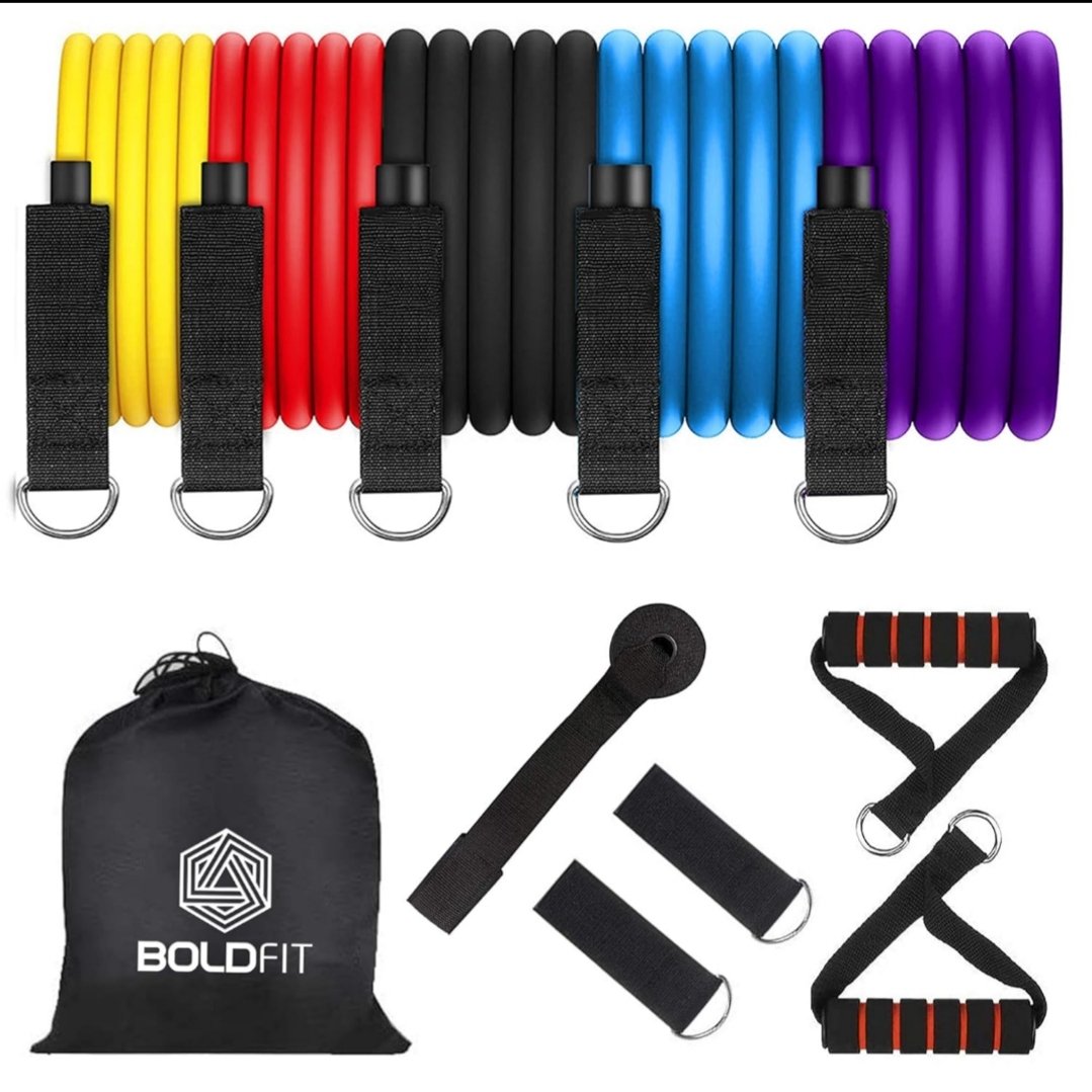 Boldfit Resistance Tube Set for Home Gym and Daily Fitness Training