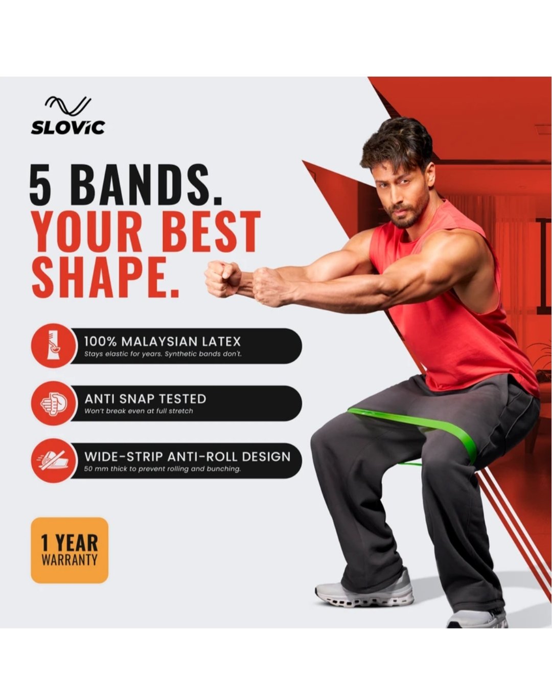 Slovic Mini Loop Resistance Bands for Home Workout and Stretching