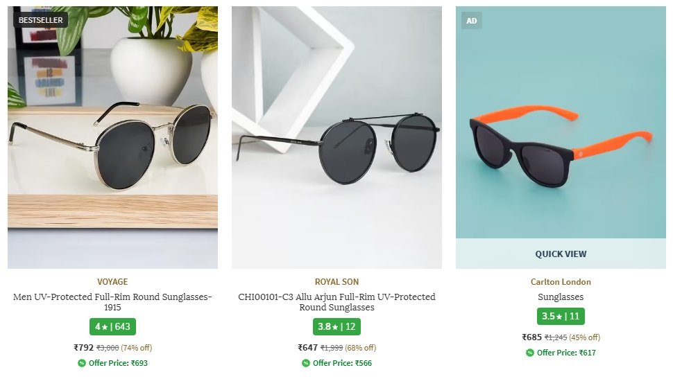 Sunglasses Under ₹999 for Stylish Everyday Fashion and Outdoor Wear