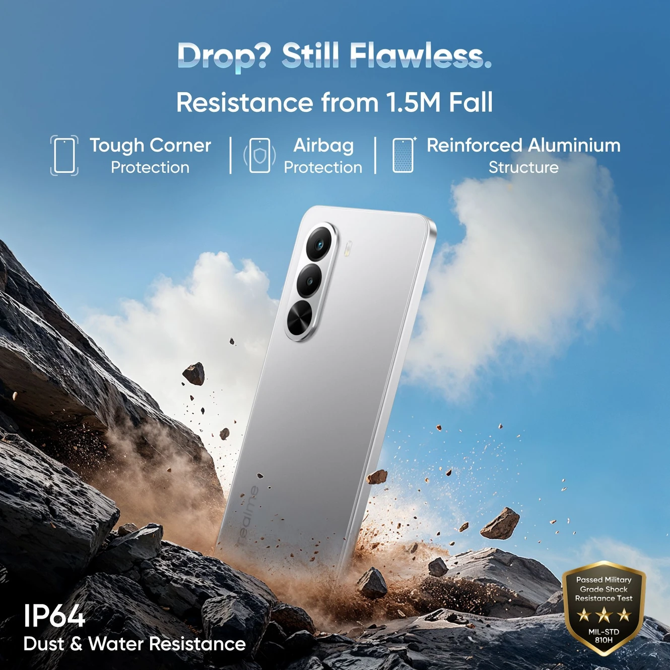 Realme P4x 5G Matte Silver Phone for Gaming and Daily Multitasking