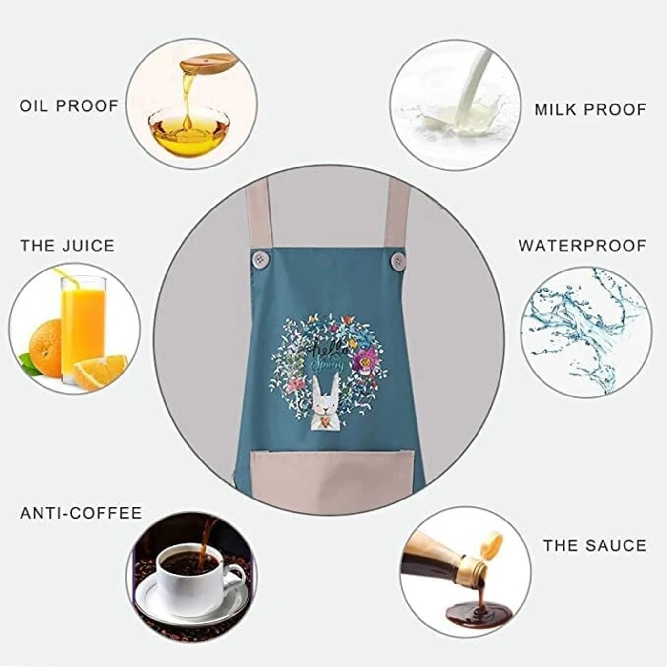 Oniquid Kitchen Apron for Daily Cooking and Home Kitchen Routines