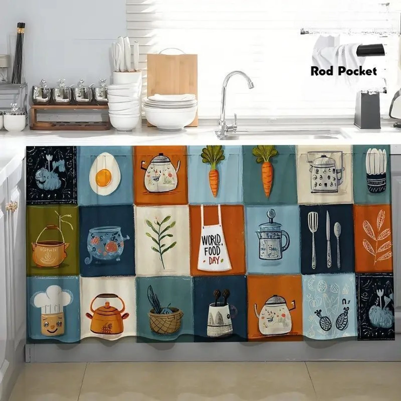 Blackout Kitchen Sink Curtain for Privacy and Everyday Home Styling
