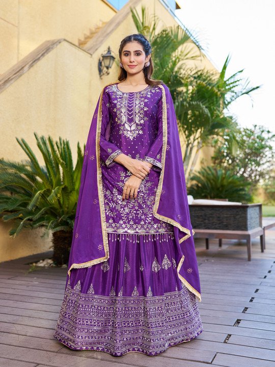 Skyliner Embroidered Anarkali Set for Refined Festive Occasions