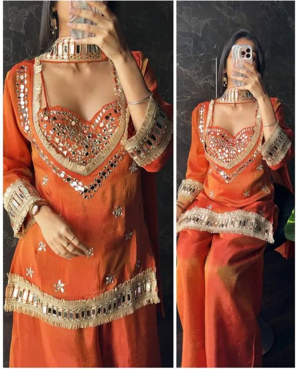 Rilloura Kurti Palazzo Dupatta Set for Graceful Festive Dressing