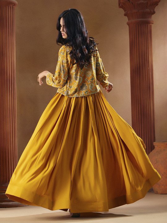 Madhuram Flared A-Line Gown for Elegant Party Plus Festive Wear