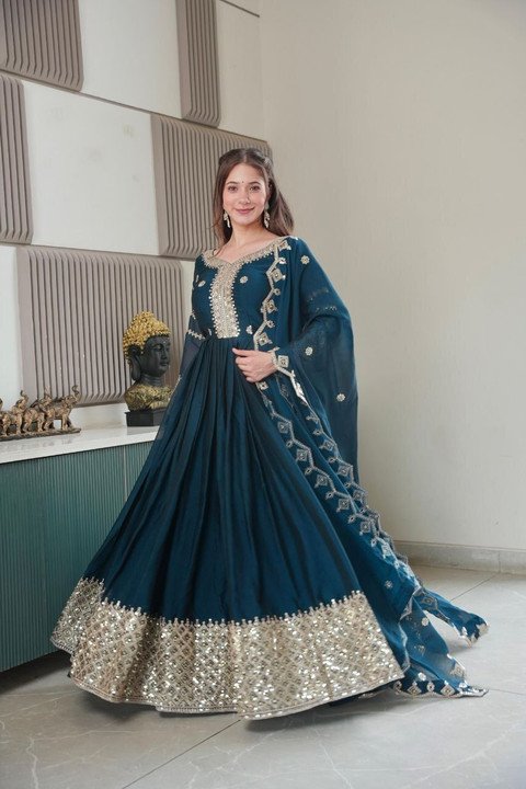 Om Creation Anarkali Gown for Elegant Festive Plus Party Styling