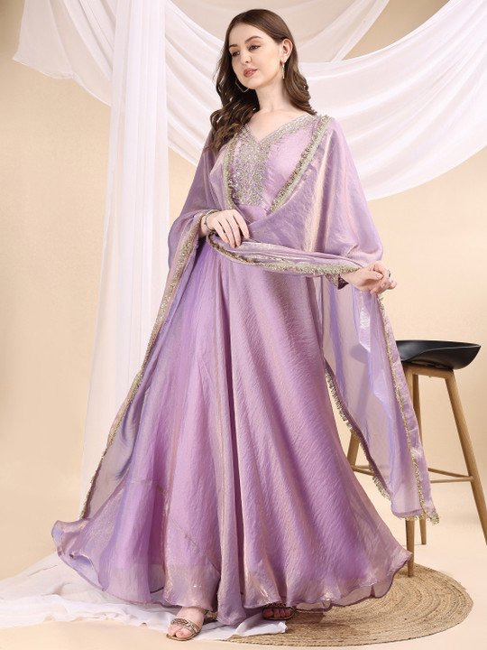 Lookslink Flared A-Line Gown for Elegant Evening Party Styling