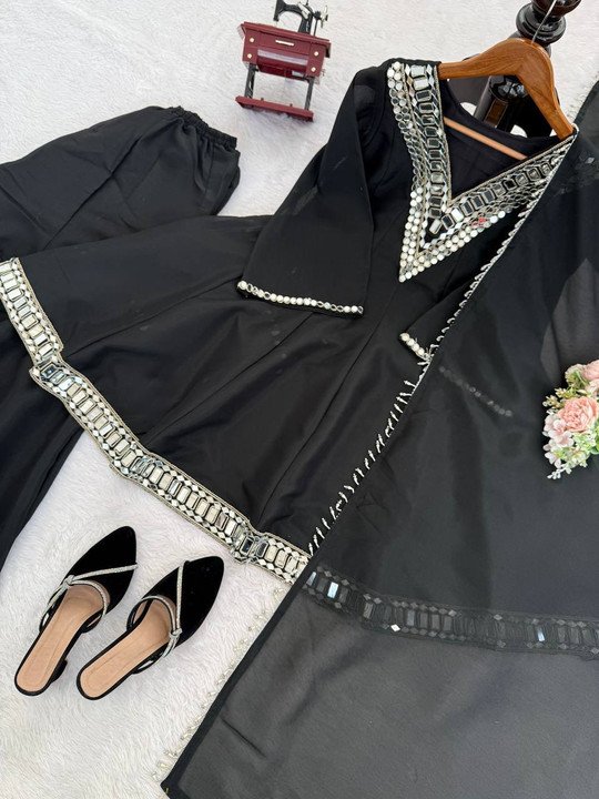 KhodiyarClothes Sharara Kurti Set for Elegant Festive Occasion Wear