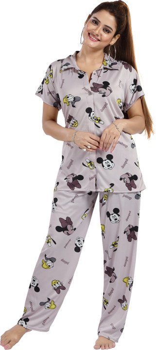 Trade Zone Grey Shirt Pyjama Set for Women at ₹250 Everyday Comfort