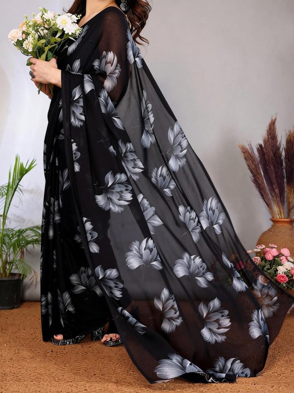 VJ Fashion Floral Georgette Saree at ₹298 for Everyday Ethnic Looks