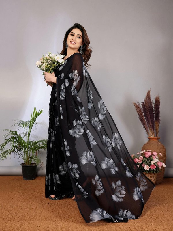 VJ Fashion Floral Georgette Saree at ₹298 for Everyday Ethnic Looks