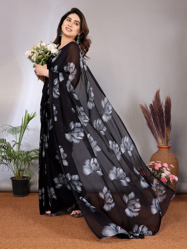 VJ Fashion Floral Georgette Saree at ₹298 for Everyday Ethnic Looks