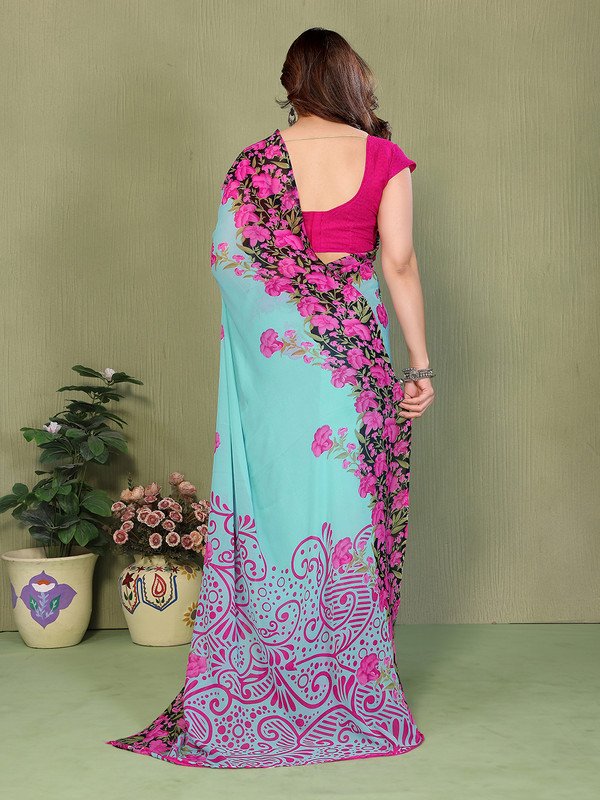Anand Sarees Floral Georgette Saree at ₹298 for Daily Ethnic Wear