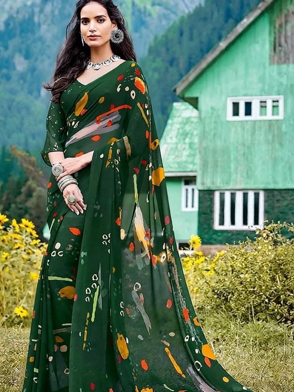 Priyashi Bollywood Georgette Saree at ₹289 for Elegant Ethnic Looks
