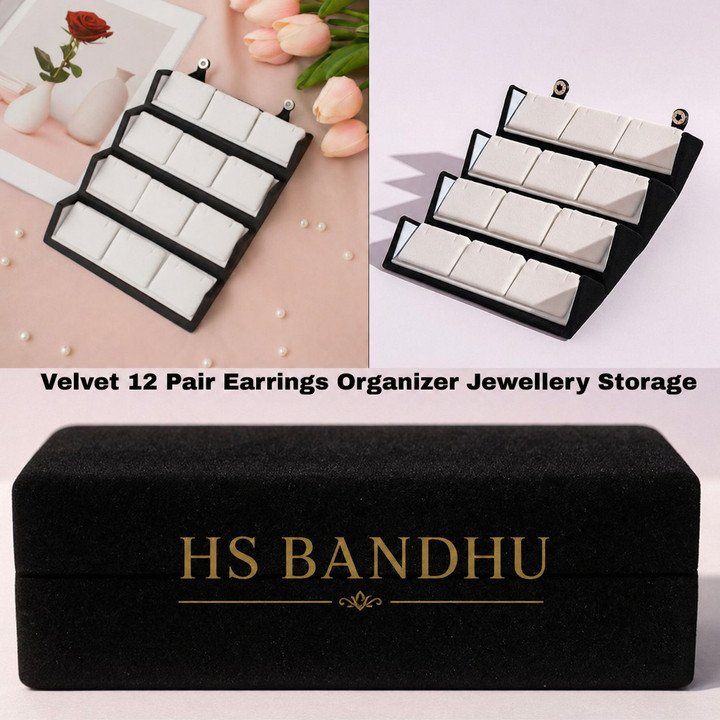 HS BANDHU Gift Combo 12 Earrings Set with Velvet Box – Trendy Jhumki, Stud &amp; Dangler Collection for Women