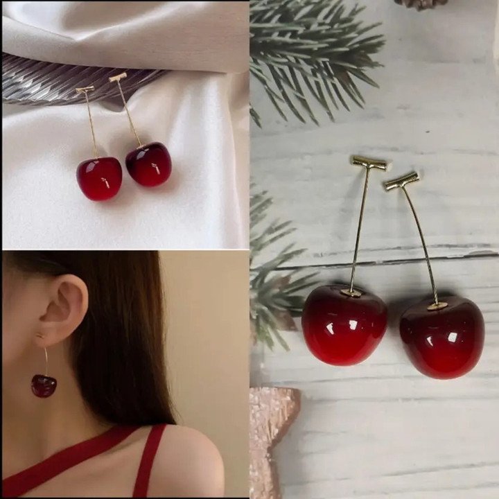 Cherry Drop Earrings for Cute Everyday Women Fashion Styling