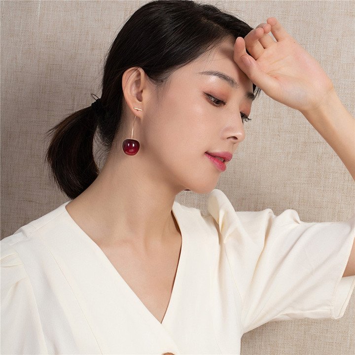 Cherry Drop Earrings for Cute Everyday Women Fashion Styling