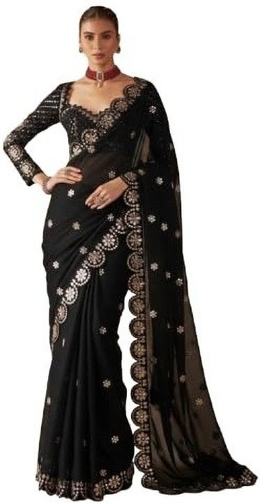 Krishnacollection9 Georgette Saree at ₹990 for Festive Glam Looks